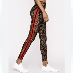 WITH Cheetah Leggings with Red Stripes on the Side! Cute!
